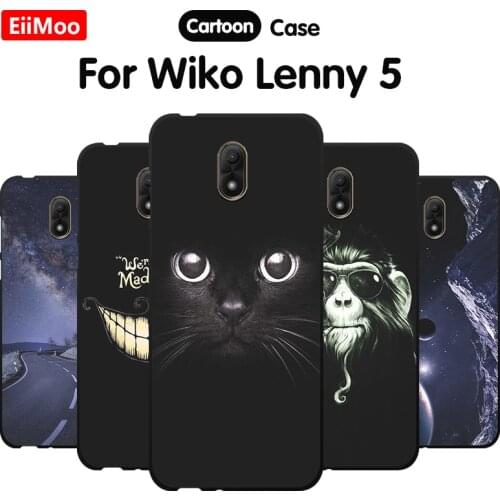 EiiMoo 5.7" Matte Soft TPU Case For Wiko Lenny 5 Case Silicone 3D Cartoon Painted Back Coque For Funda Wiko Lenny 5 Case Cover