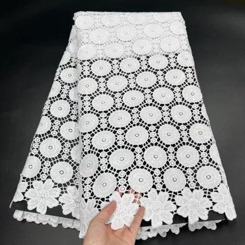 JNP Hot Selas Pure White Sequins Lace Soft African Eembroidery Cord Fabric Nigerian for Party Dress