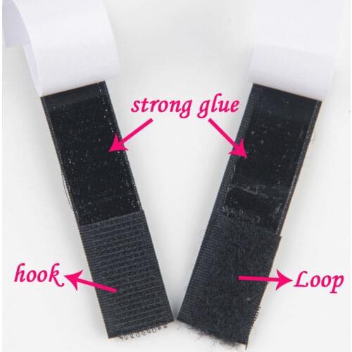 1Meter Strong Self-adhesive Hook and Loop 16/20/25/30mm Nylon Sticker Disks Magic Tape Sewing Adhesive with Glue Black White