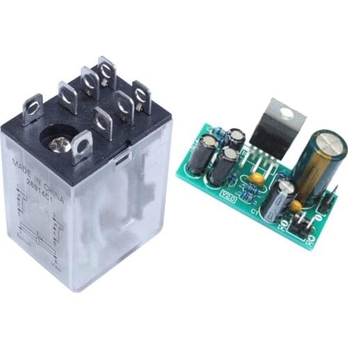 LBER 1 Pcs Ly2 Dc 12V Coil 8-Pin Dpdt Green Led Electromagnetic Relay & 1 Pcs Audio Power Amplifier Board Module Mono