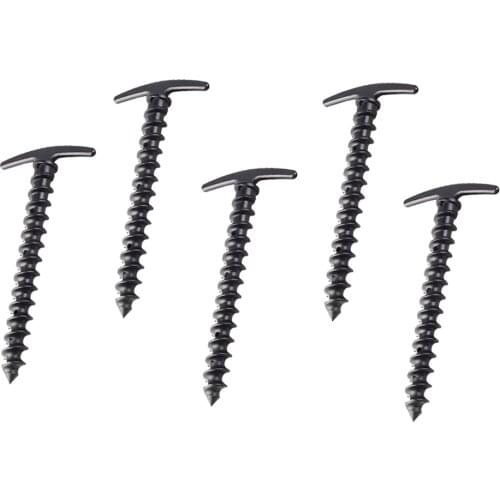 MagiDeal 5Pcs Endurable Outdoor Ultralight Camping Tent Stakes Pegs Pins Plastic Nylon Screw Spiral Nails Awning Trip Kit Black