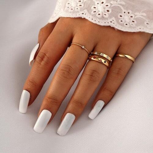 Vintage Fashion Ring Set Female European and American Net Red New Personality Design Street Shooting Rings Set