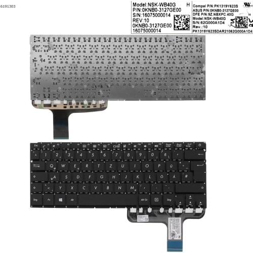 German QWERTZ New Replacement Keyboard for ASUS UX305C UX305CA UX305F UX305FA Laptop Black NO Frame