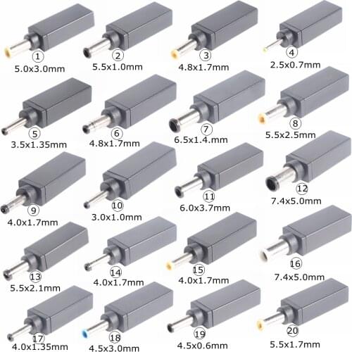 Laptop Power Adapter Connector Dc Plug USB Type C Female to Universal Male Jack Converter for Lenovo for Asus Notebook Charger