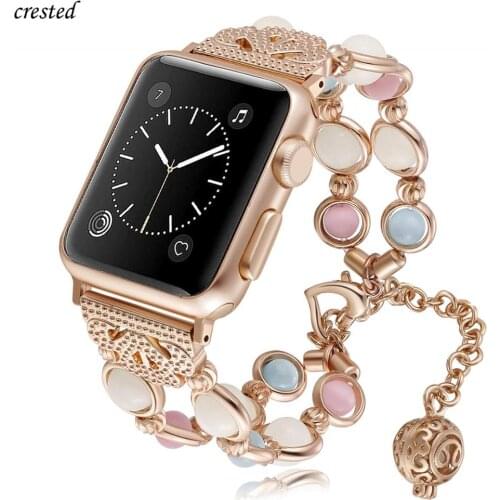 Strap For Apple watch band 40mm 44mm iWatch band 38mm 42mm Women belt Night Luminous Pearl bracelet Apple watch serie 3 4 5 se 6