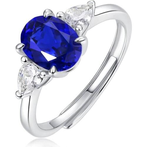 Sapphire Oval ring is made of 100% 925 sterling silver, suitable for womens anniversary reception exquisite jewelry