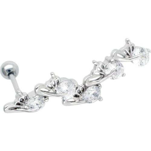 JHJT 1PC 18G 316L Surgical Steel Tragus Helix Cartilage Earring Stud Piercing Body Jewelry