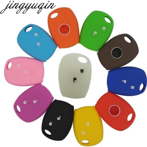Jingyuqin Silicone Key Case For Renault Megane Modus Laguna Duster Logan DACIA Sandero Fluence Clio Kango for Niaan Almera Opel