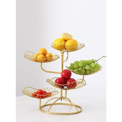 Nordic Multi-Layer Home Acrylic Dried Fruit Snack Plate With Lid Transparent Candy Plate Iron Storage Rack