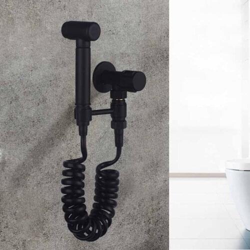 Bidet Faucets Wall Brass Black Cold Water Toilet Corner Valve Handheld Hygienic Shower Head Wash Car Pet Sprayer Airbrush Taps