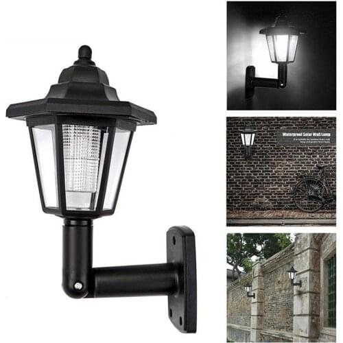 Solar Hexagonal Palace Lamp LED Wall Light White Path Mount Garden Lamp Way Outdoor Wall Lighting Landscape E9M9
