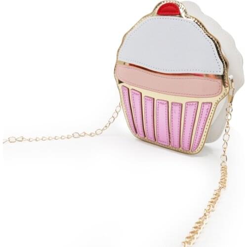 Ice Cream Bags for Women 2020 Cute Cartoon Cupcake Mini Bags PU Leather Small Chain Clutch Crossbody Girl Shoulder Messenger Bag