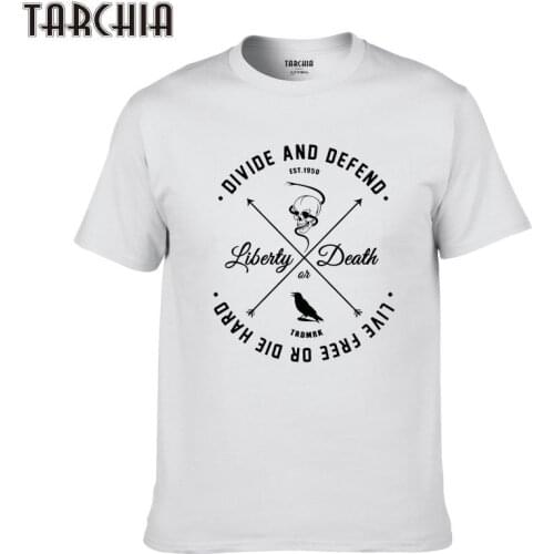 TARCHIA 2021 New Boy Fashion t-shirt Tshirt Plus Tops Casual Summer Men Libeity Death Tees Cotton Print Brand Short Sleeve