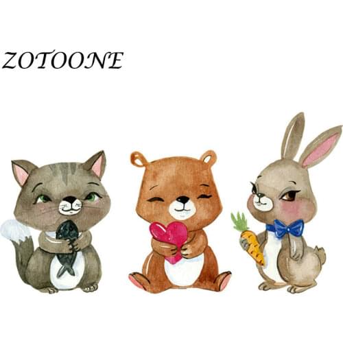 ZOTOONE DIY Heat Transfer Iron on Patches for Clothing Egg Rabbit Stickers on Clothes Iron on Transfer Applique Childrens Wear