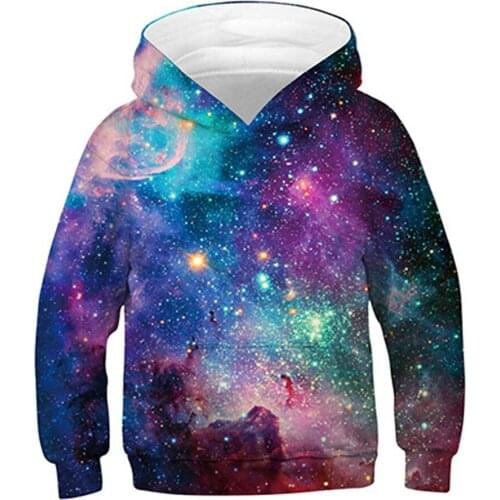 Personality Wolf 3D Boys and Girls Hoodies Sweatshirt Designer Children Clothes Spring Autumn Winter Galaxy girls Sweatshirt