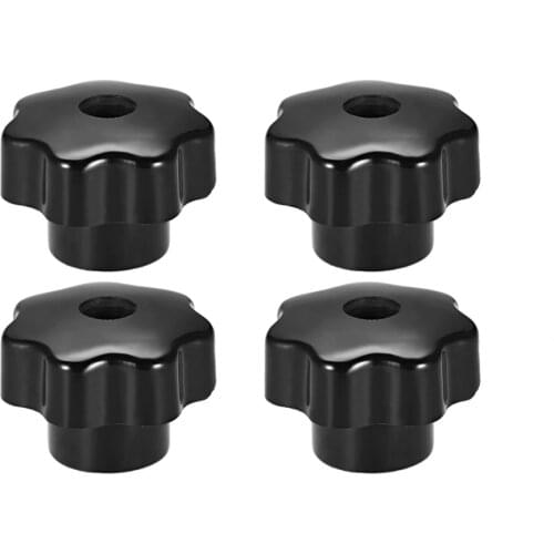 Uxcell 4pcs M10 M12 M8 M6 Brass Insert Female Thread Star Knobs Manual Nuts Black Grip Handle Clamping Knob Thumb Nuts