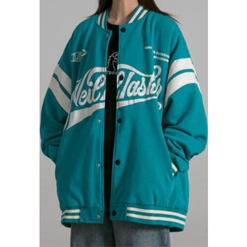 Autumn Japanese Letter Printed Coat Baseball Jacket Uniform Bomber Clothes Female Harajuku Streetwear Girls Plus Size Goth Racer