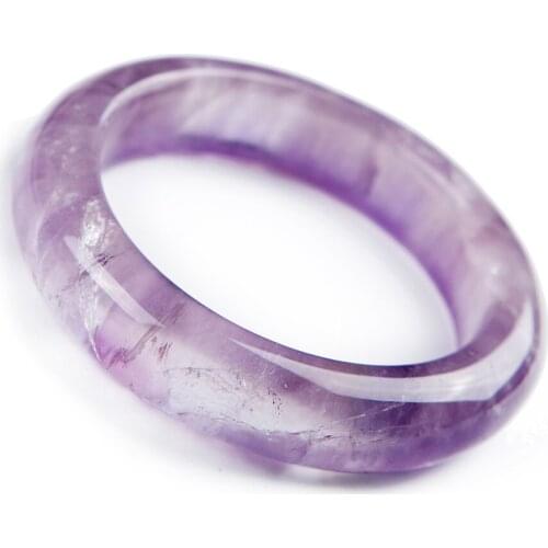 Genuine Natural Purple Crystal Quartz Women Bangle AAAA Inner Diameter 57mm