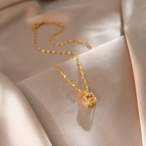 Korean Fashion Beating Heart Series Perfume Bottle Pendant Women Necklaces Sweet Elegant No Fade Stainless Steel Female Jewelry