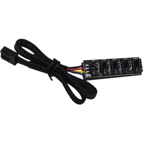 1 To 5 4-Pin TX4 PWM CPU Cooling Fan Braided Power Cable Hub Splitter Adapter 3 Pin 4 Pin Extension Cord