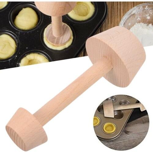 1pc 2 Size Egg Tart Tamper Pastry Timber Pusher Tamper Tart Shell Molds Cupcake Baking Shaping Home Kitchen Hand Made Tool