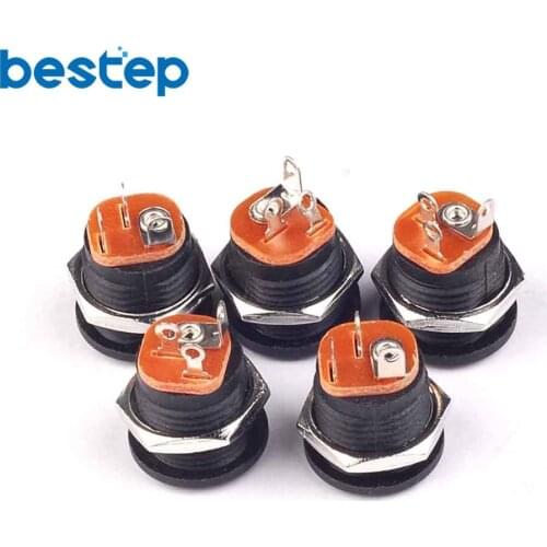 10PCS DC-022 5.5-2.1 5.5*2.1mm Round Hole Screw Nut DC Power Socket