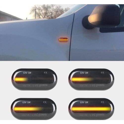2pcs Led Dynamic Turn Signal Side Marker Lights Sequential Blinker Lamp For Renault Megane 1 Clio1 2 KANGOO ESPACE TWINGO MASTER