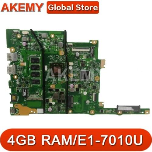 Akemy New E402WA 4GB RAM/E1-7010U with 64G-SSD Motherboard For ASUS E402W E402WA Laotop Mainboard Motherboard