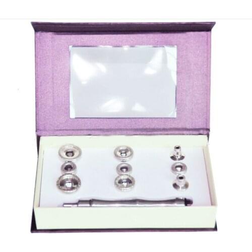 Diamond Microdermabrasion 9 Heads Single Stainless Steel Rod Spa Grade Household Skin Dermabrasion Peeler Elitzia ET2083