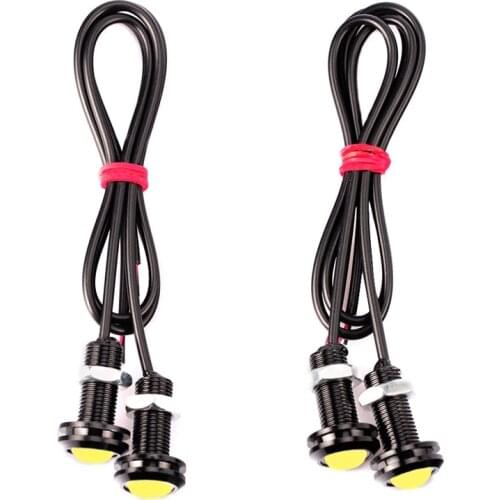 Car LED Signal Bulb COB Auto DRL Daytime Running Light Eagle Eye Fog Lamp Brake Reverse Parking Styling Yellow Red 23MM