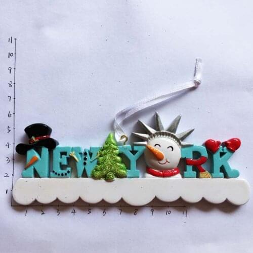 Large US New York Christmas snowman paragraph travel souvenir magnets refrigerator stickers decoration