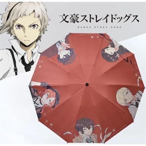 Bungo Stray Dogs Dazai Osamu Nakajima Atsushi Cosplay Props Sunscreen Umbrella Outdoor Street Portable Sunshade Paras