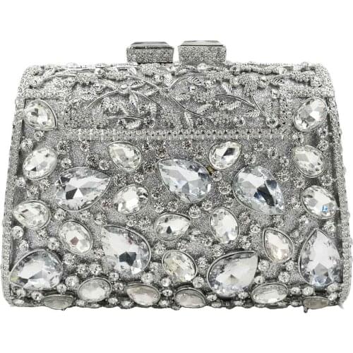 2020 fuschia Crystal Drops of water Evening Bags Luxury Prom Wristlets Purse Women boutique Handbags SC991