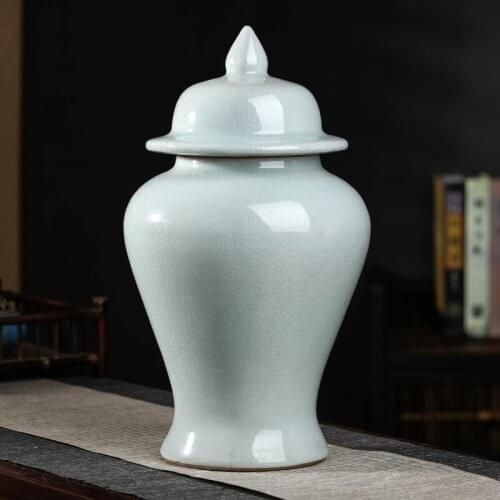 Jingdezhen Ceramics Blue And White Porcelain Ginger Jar Ornaments Large Storage pot Chinese Home Decor ceramic temple jar