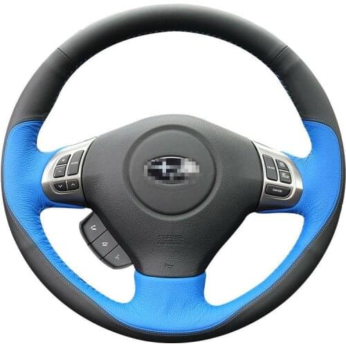 For Subaru forest 11-2015 DIY Hand-stitched Car Steering Wheel Cover Top Leather