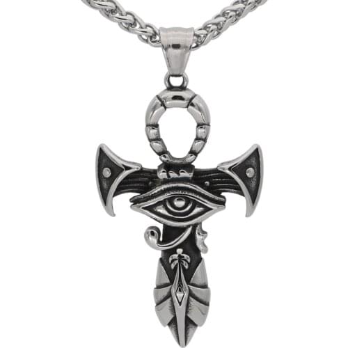 Stainless Steel Egyptian The Eye of Horus Sword Necklace