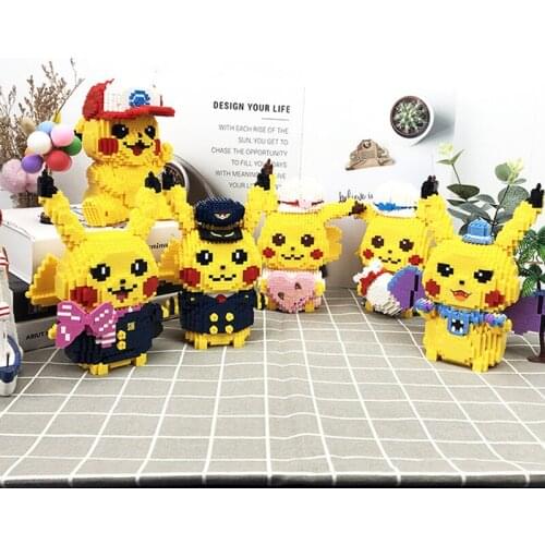 Pokemon Anime Characters Creative Building Blocks Pikachu Decoration Accessories Action Figure Toys Model Dolls Children Gifts