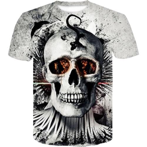 Skull Mens T-Shirts Mens Hip Hop 3D Shirts Horror O-Neck T-shirt Summer Fashion Tops Boys Clothing Streetwear Men clothing