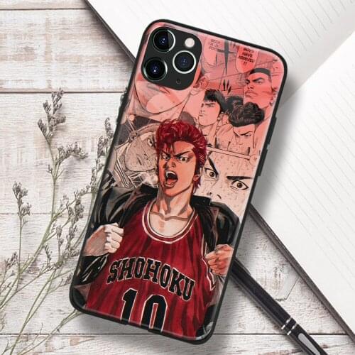 Hanamichi Sakuragi Slam Dunk Anime Soft TPU Glass Phone Case for IPhone SE 6s 7 8 Plus X Xr Xs 11 12 Mini Pro Max Samsung