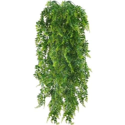 2 Pcs Artificial Trailing Plants Fake Fern Trailing Plants for Wall Basket Home Garden Hanging Decor 120cm