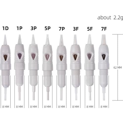 50pcs 1/2/3/5/7RL/3/5/7F Disposable Screw Cartridge Tattoo Needles Permanent Makeup Eyebrow Lips Micro Needles