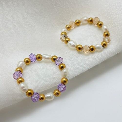 Rings for Women Fashion Crystal Natural Stone Pearl Ring Ladies Classic Romantic Knuckle Ring 2021 Jewelry Banquet Party Gifts