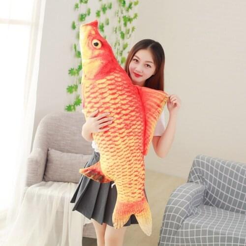 20cm 30cm 40cm Lucky Red Carp Animal Koi Fish Creative Pillows Cats Dogs Doll Kid Toy