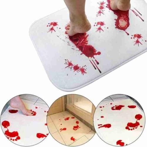 Soft Halloween Style Rug Decoration Blood Footprints Non-slip Mat Bathroom Carpets tapis de bain Toilet Non-slip Rug