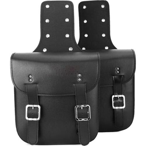 New Motorcycle Large Capacity Baggage Luggage Motorbiker PU Leather Saddle Bags Riding Store Tooling Saddle Bags