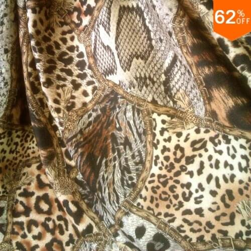 2018 new avvival Snake skin with leopard oil drawing cotton lace soft Home textile fabric cloth with a little electronic materia