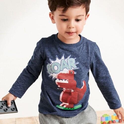 Baby Boys Clothes Dinosaur Bebe Kids t Shirts Spring Autumn 100% Cotton Tops Boys Blouses Undershirt Kids Cartoon Tees New 2020