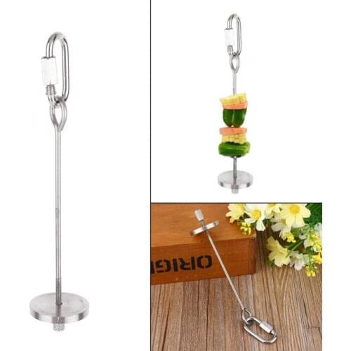 Fruit Portable Fork Mutli-function Feeding Stainless Steel Fixing Food Bird Feeder For Parrot Silver Metal Birdcage Accessories