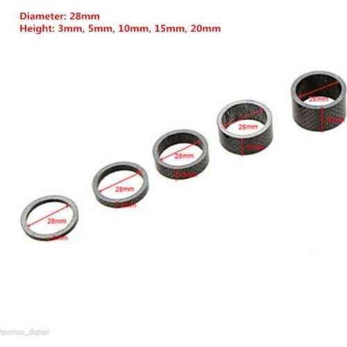 5pcs/set Carbon Fiber Headset Fork Spacers Bicycle Ring Gasket Front Fork Washer U7EF