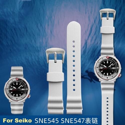 22mm Diver Rubber Strap Soft Silicone Replacement Wrist Strap Bracelet with Tools for Grand Seiko Watch 5 PROSPEX SRPA21J1 Blue